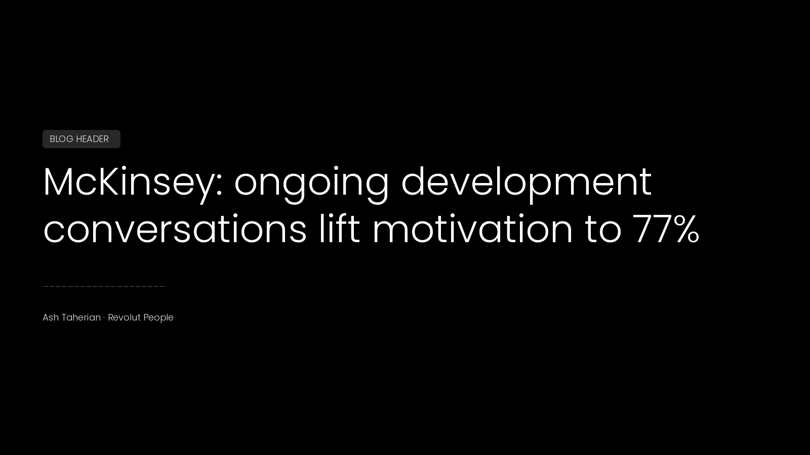 McKinsey: ongoing development conversations lift motivation to 77%