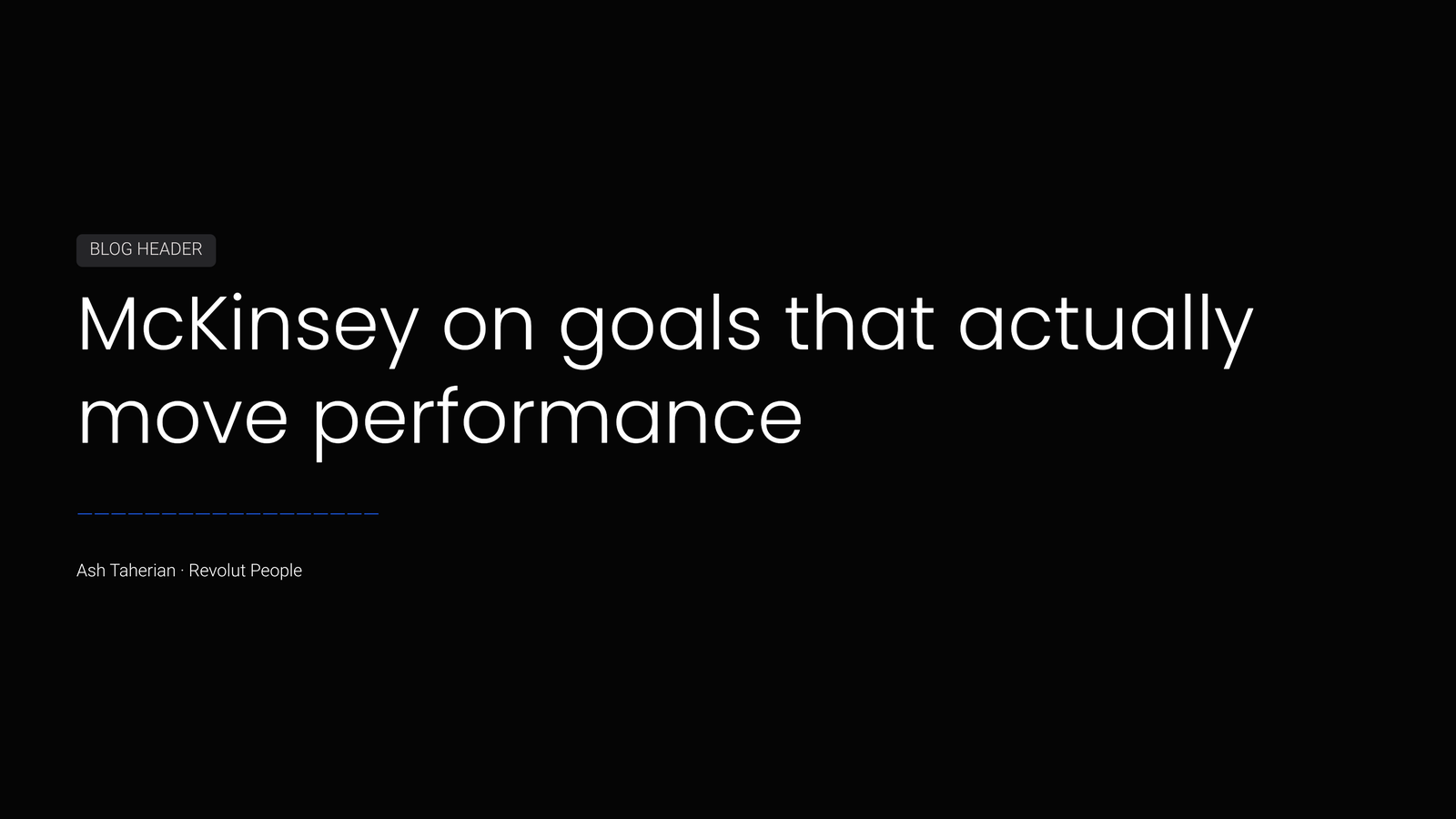 McKinsey on goal setting — live Goals cascade in Revolut People