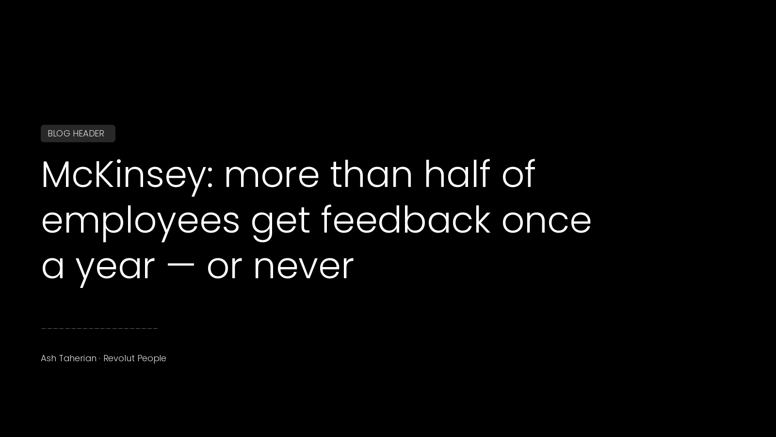 McKinsey: more than half of employees get feedback once a year or never